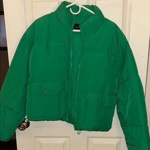 Love Tree Vibrant Green Puffer Jacket